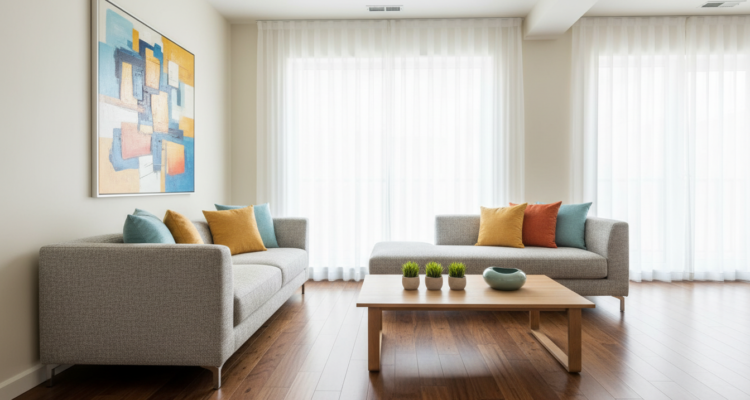 Farbgestaltung fürs Wohnzimmer in modernem Design