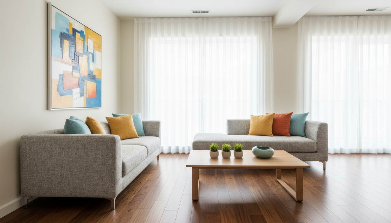 Farbgestaltung fürs Wohnzimmer in modernem Design