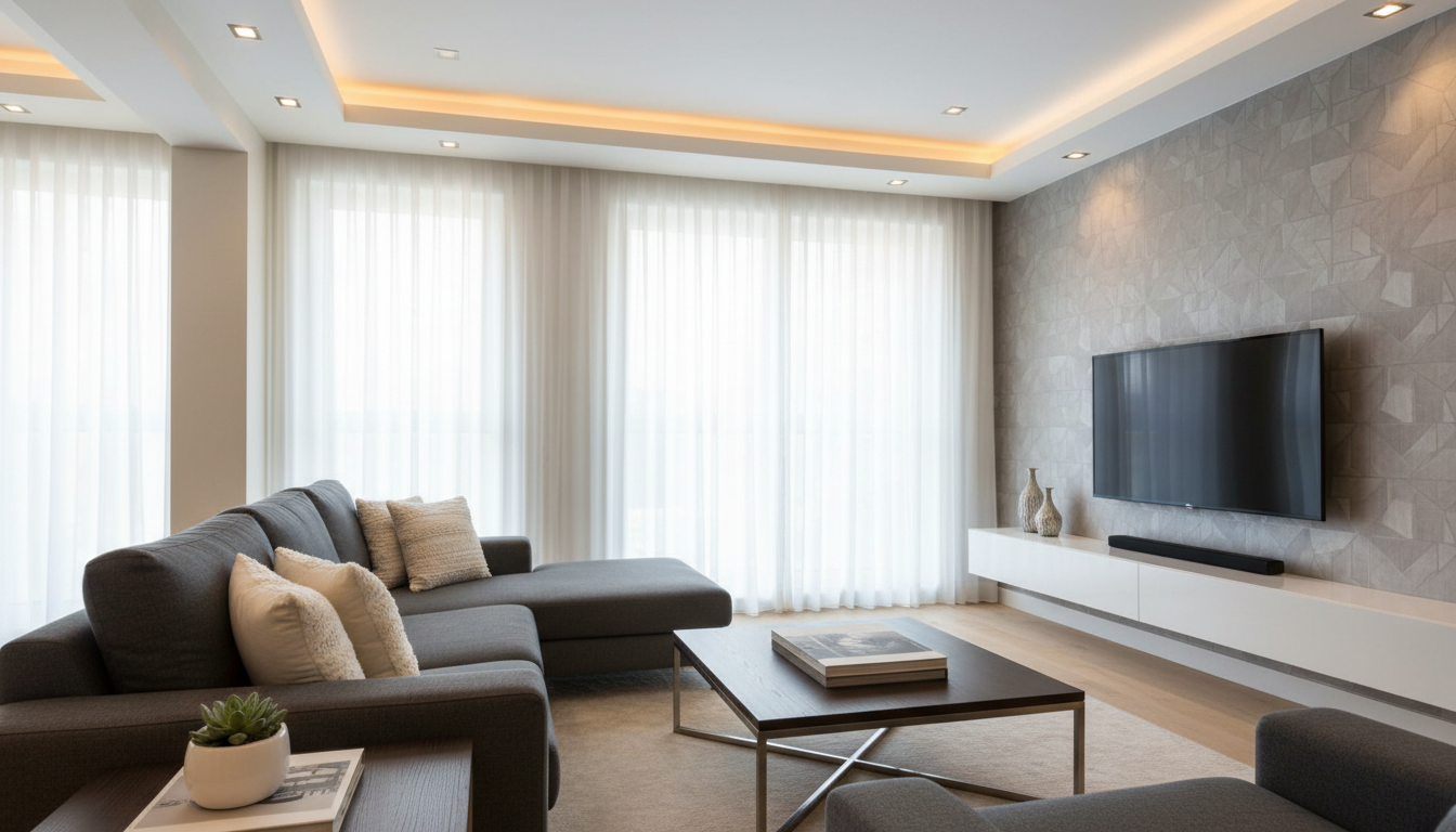 Halogen-Deckenleuchten in modernem Wohnzimmer