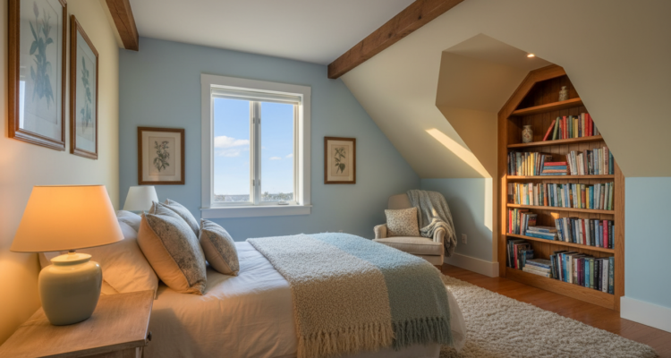 Kleines Dachzimmer gemütlich eingerichtet