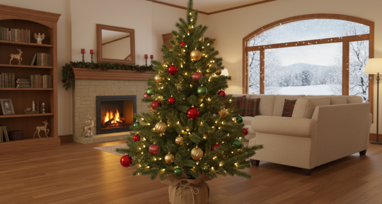 Lebender Weihnachtsbaum im Topf